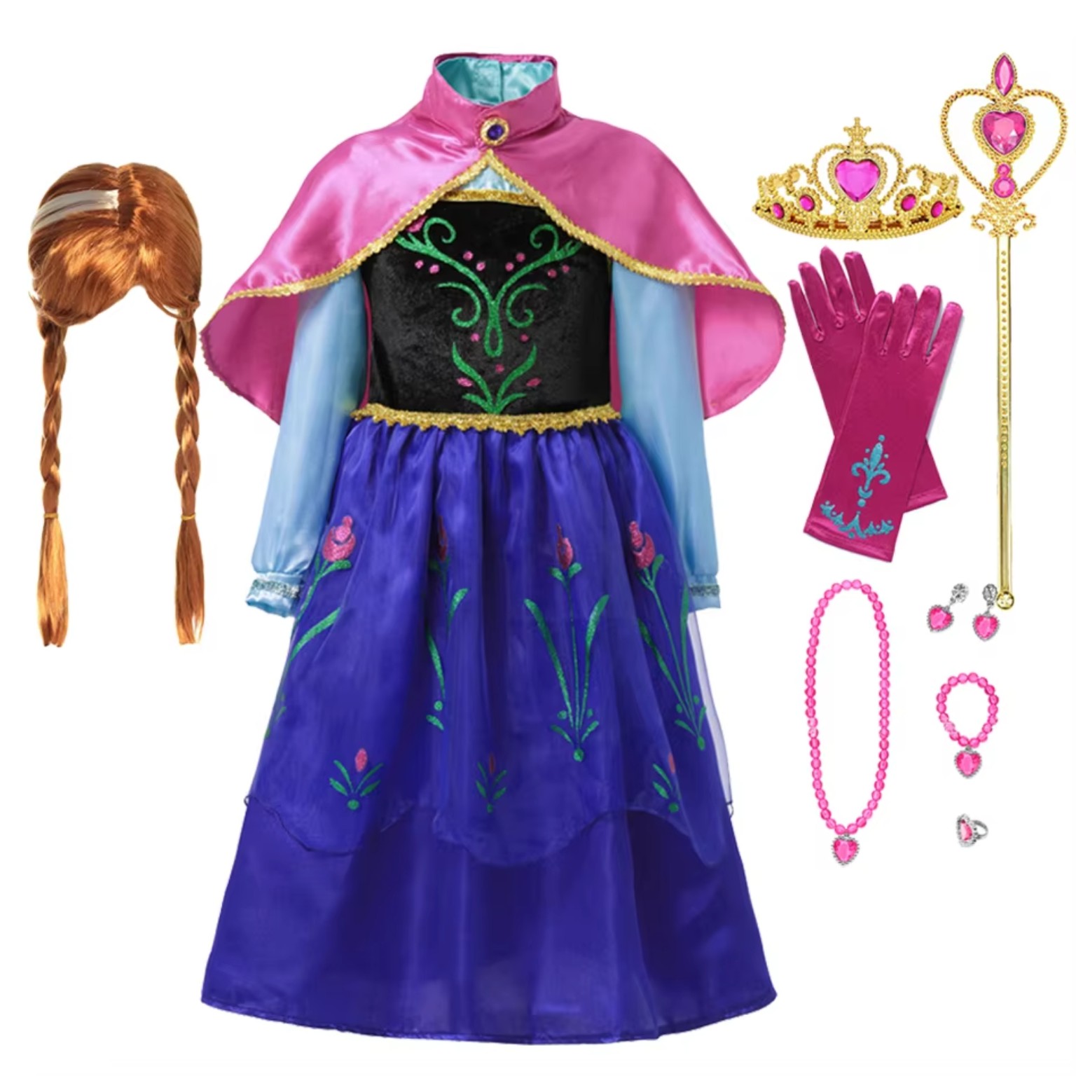 Girls princess costume dress set with accessories