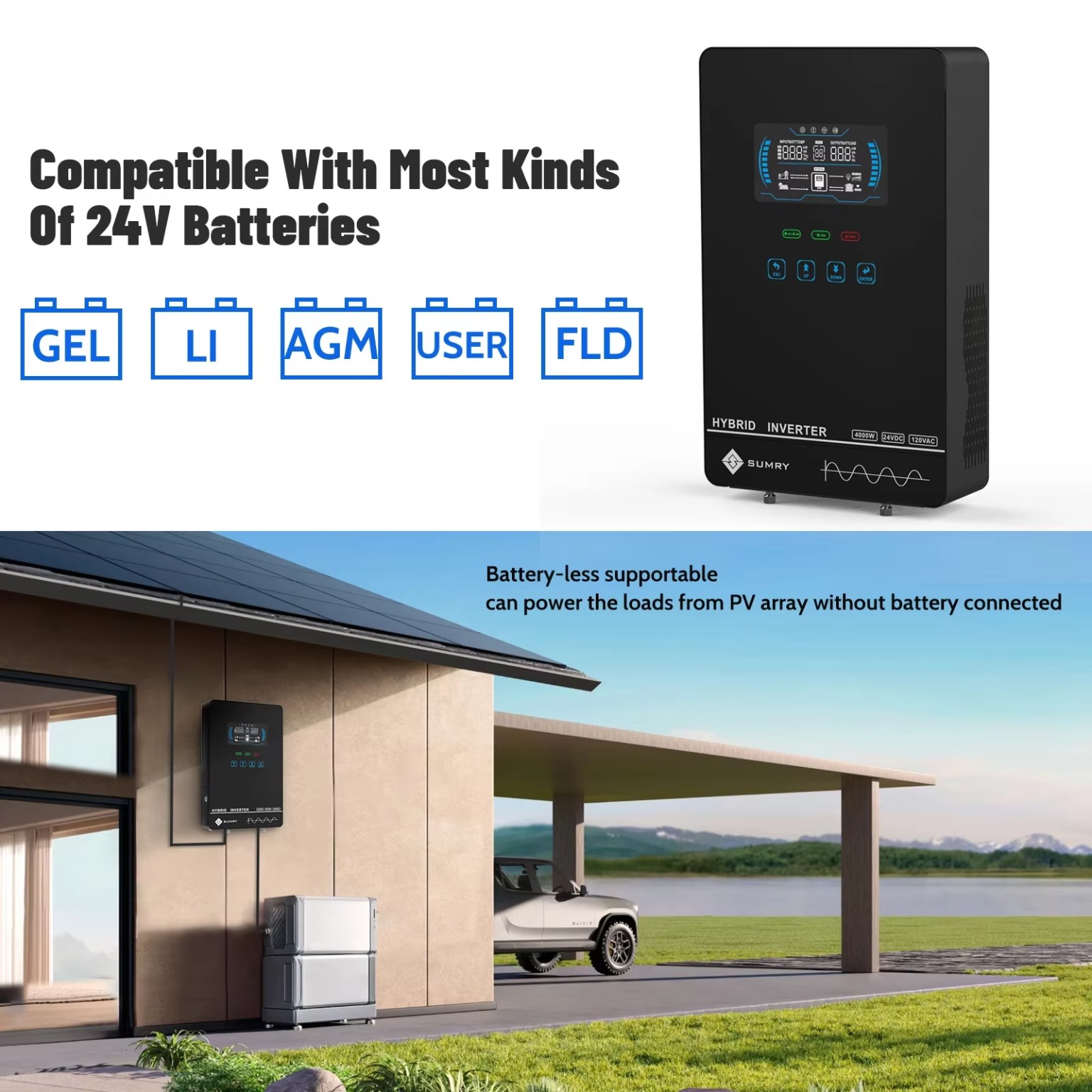 SUMRY HGX Series 4000W 24V Hybrid Solar Inverter
