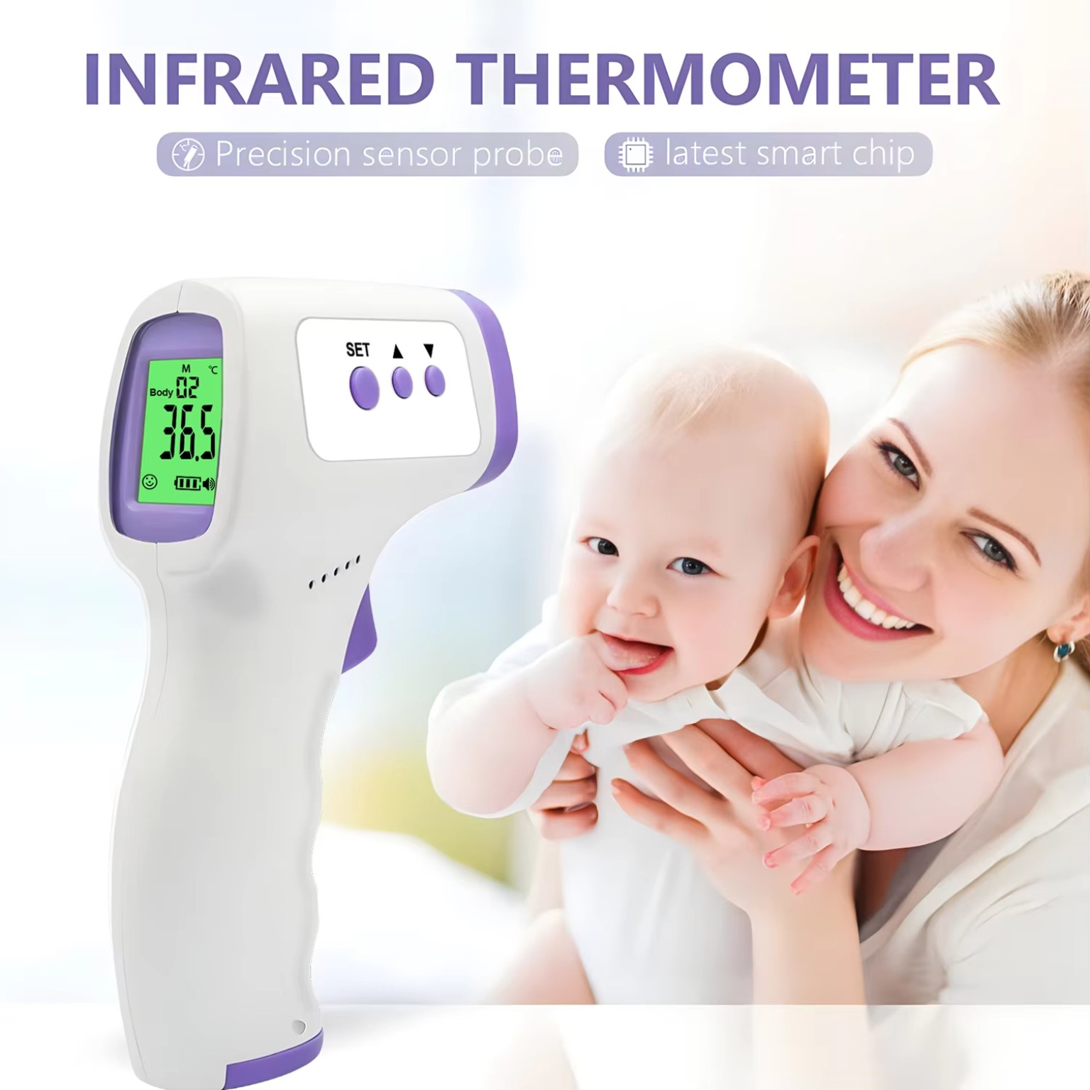 Digital infrared forehead thermometer and fingertip pulse oximeter