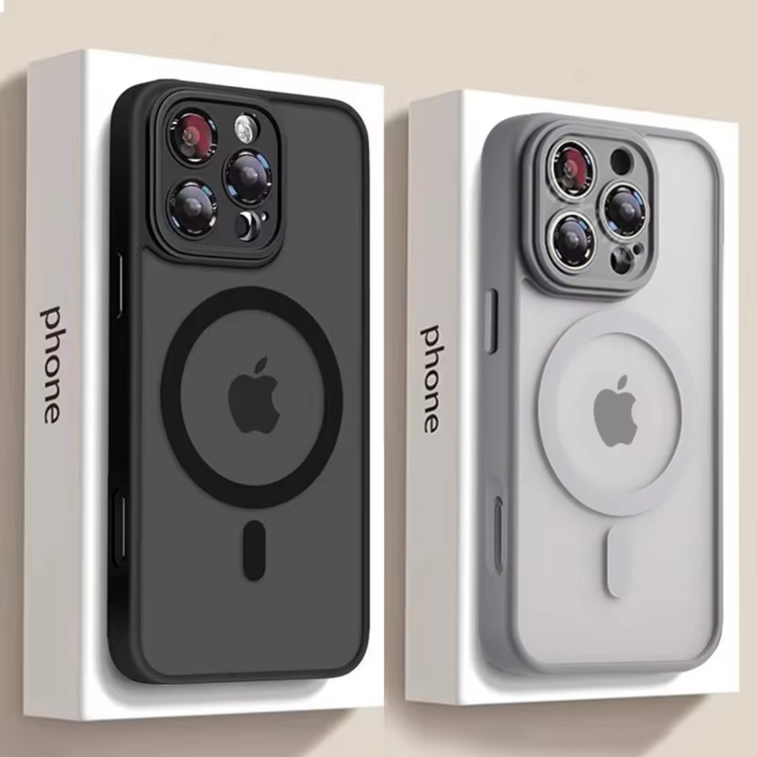 Luxury matte armor MagSafe magnetic wireless charging iPhone case