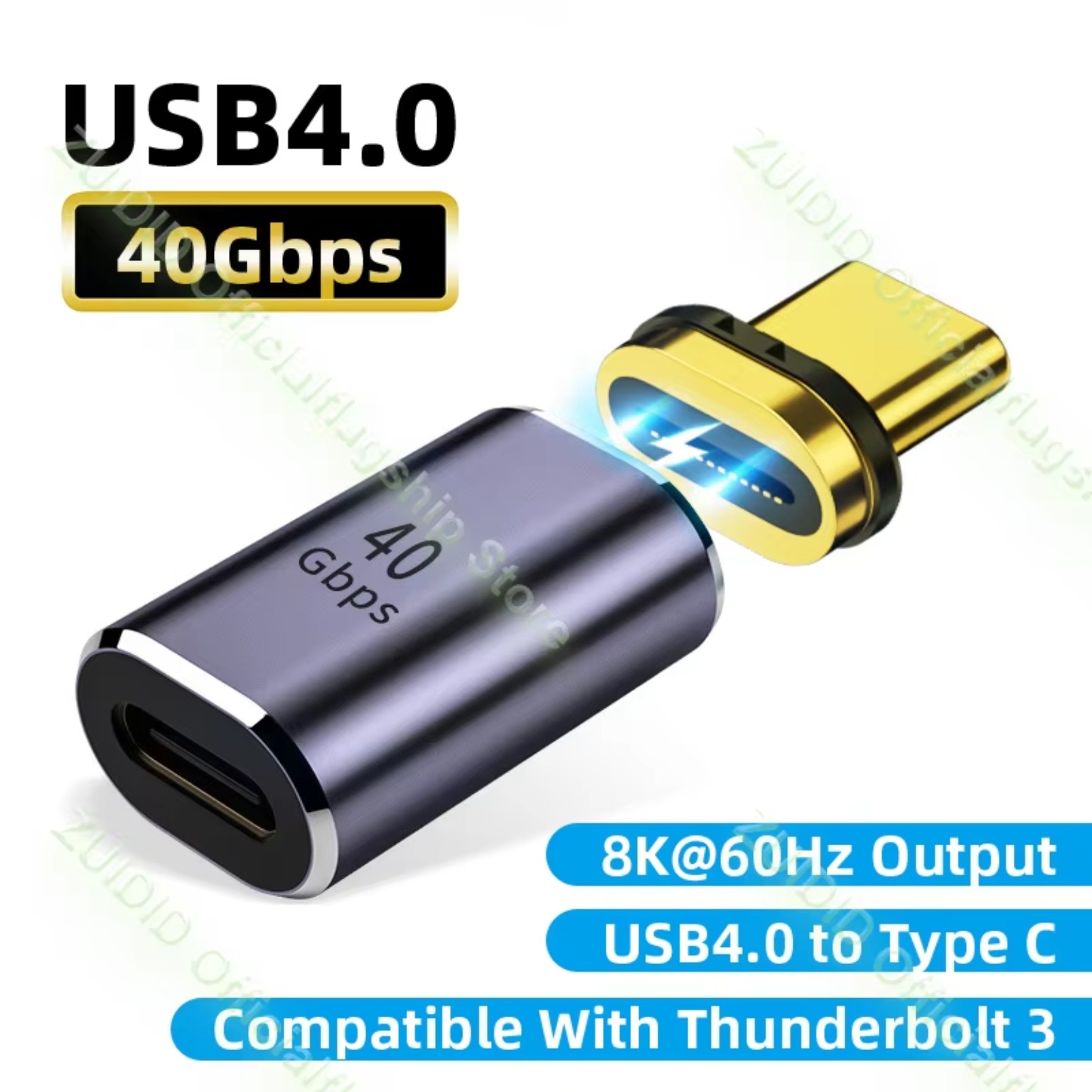 USB4.0 40Gbps magnetic USB-C to USB-C adapter