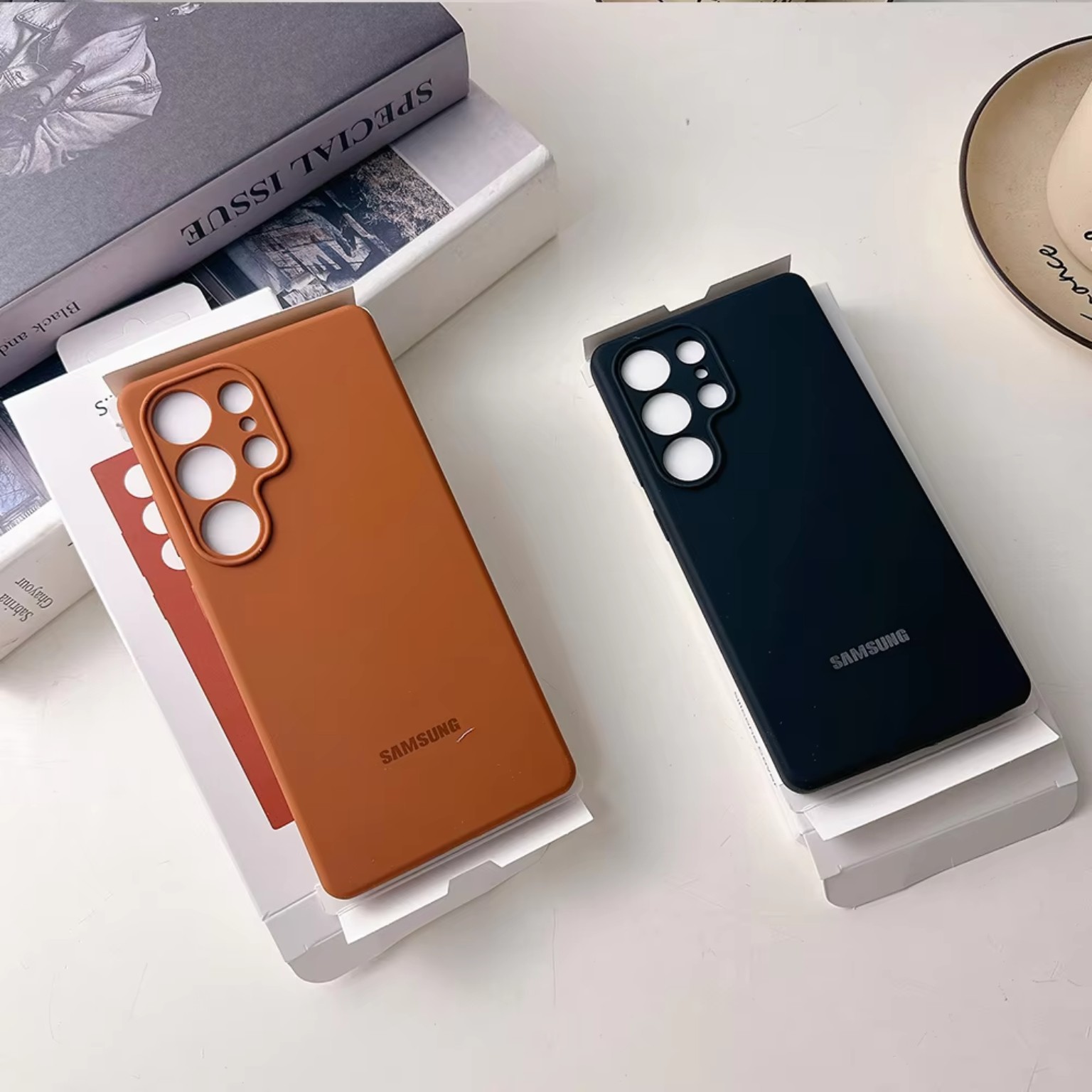 Samsung orange and navy silicone cases