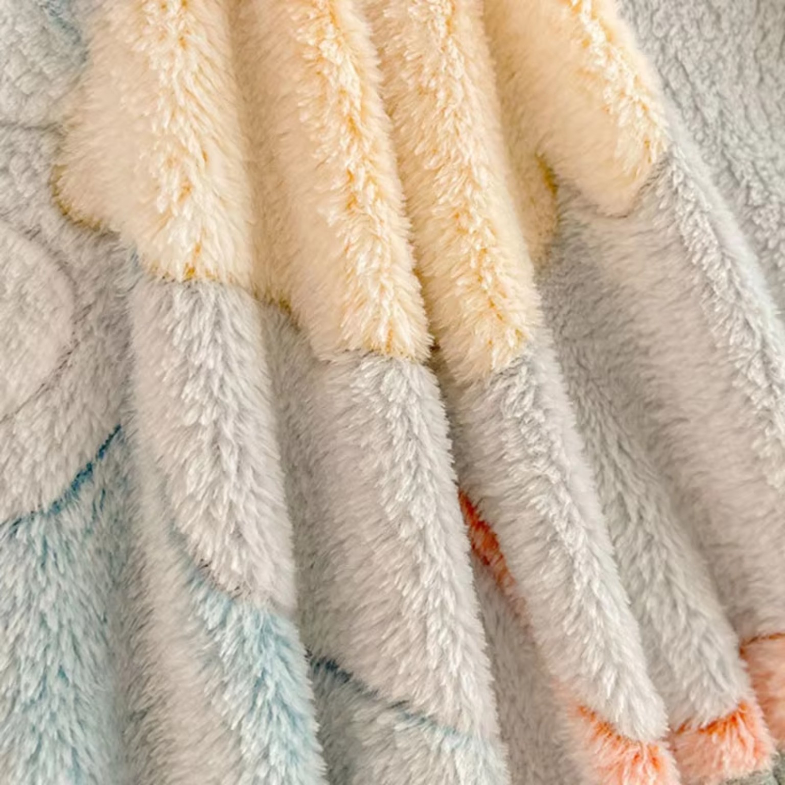 Soft plush bedding fabric close-up