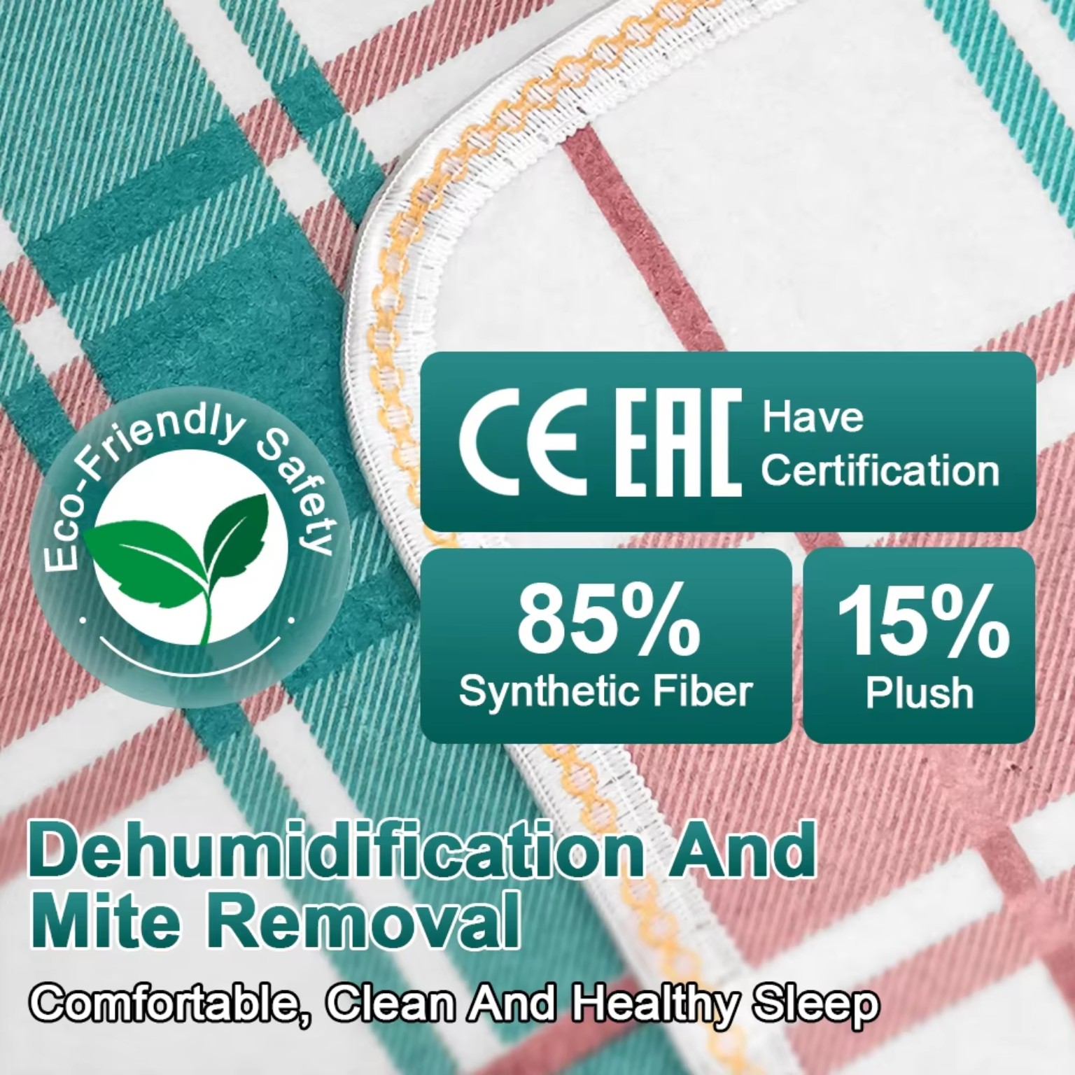 110/220V electric blanket with plaid pattern