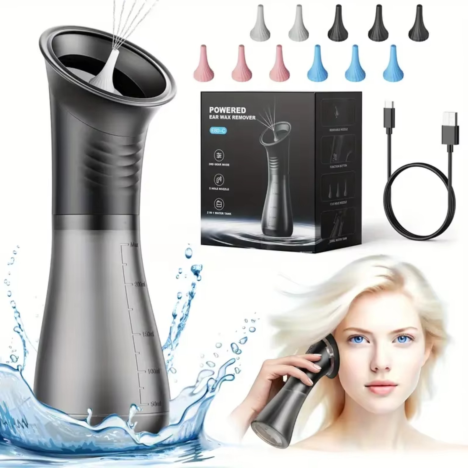 Upgraded Ear Wax Removal Cleaner with Water Tank