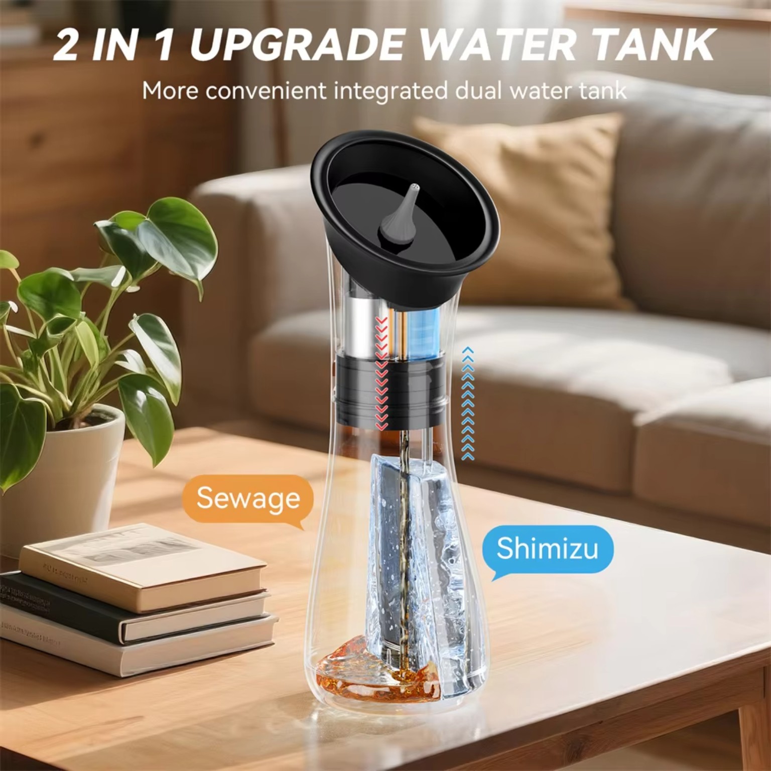 Ear cleaner dual water tank design